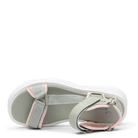 Maciejka Leather Velcro Platform Sandals Green And Pink K7433-29/00-7