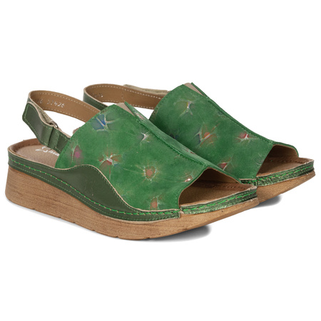 Maciejka Women's Leather Sandals Green