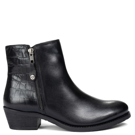 Maciejka Double-Zip Leather Ankle Boots Block Heel Black H7170-01/00-7