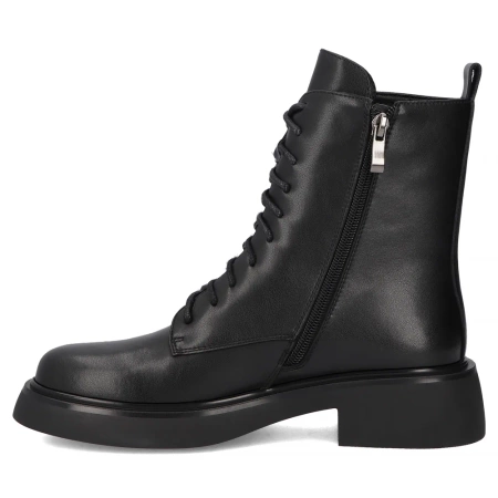 Filippo DBT6408 Skórzane botki damskie workery czarne z ozdobą