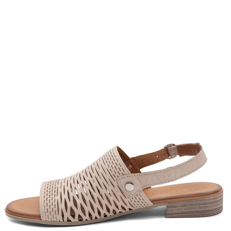 T.Sokolski Leather Openwork Sandals Flat Beige KU-226-803