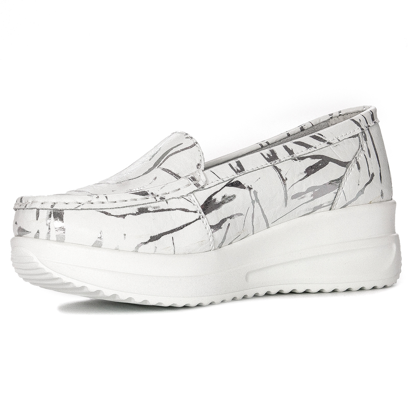 Artiker White & Silver Women's Flat Shoes
