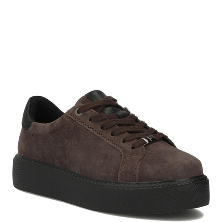 Filippo Skórzane Półbuty Sneakersy Na Platformie Brązowy DP6119-26-BR-BK