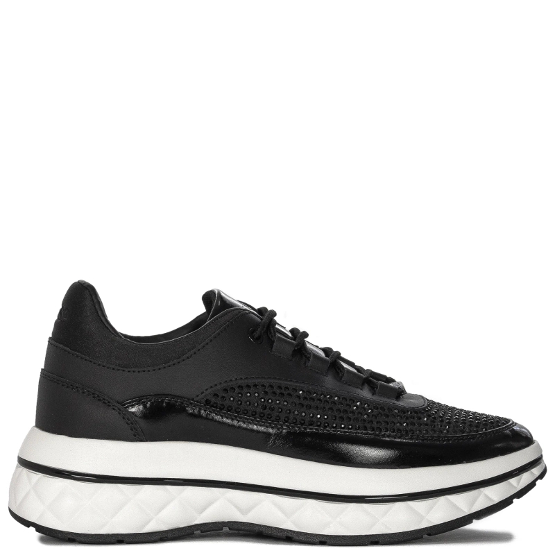 Guess Women's Black Sneakers on the platform