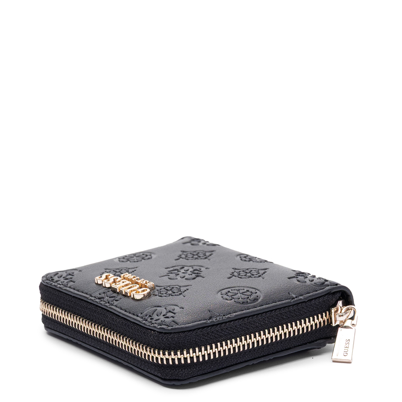 Guess Elegancki Zapinany Na Zamek Portfel Damski Czarny SWPD2225137-BLACK