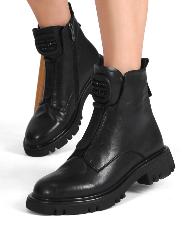 Filippo Black Leather Women's Boots