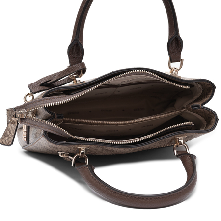 Guess Elegant Satchel Bag Shoulder And Handbag Beige HWBG9672050-LATTE