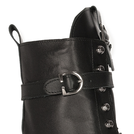 Botki Venezia Black skórzane Czarne