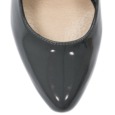 Sergio Leone 1457 Ciemny Szary Lakier Grey Pumps