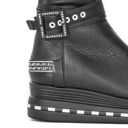 Maciejka Women's Knee-High Boots Natural Leather Black 05293-01/00-7