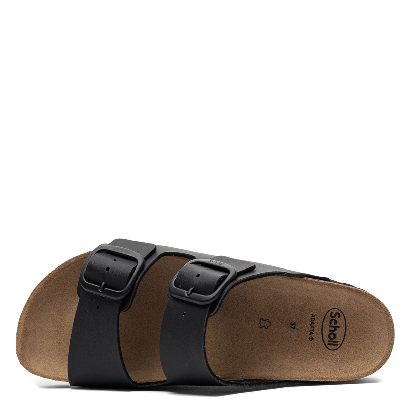Scholl Komfortowe Klapki z Regulowanymi Klamrami Czarne F32164-1004