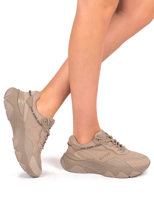 Guess Micolar Platform Sneakers Women’s Lace-Up Nude FL7MICLEA12