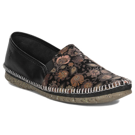 Maciejka Women's Low Shoes Black Flowers