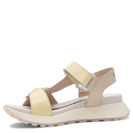 Hispanitas Skórzane Sandały Damskie Na Platformie Rzep Wielokolorowe CHV264807-PANNA