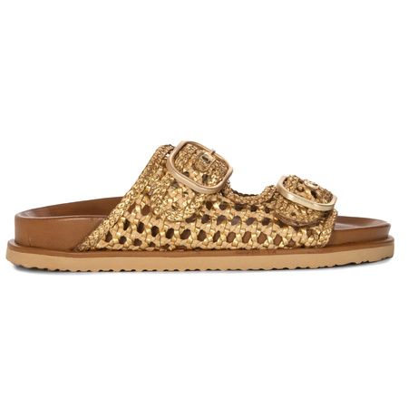  Inuovo Women's Leather Flip-Flops Gold