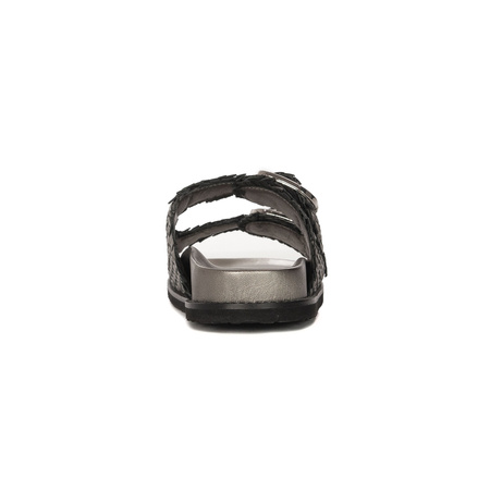  Inuovo Women's Leather Flip-Flops Silver