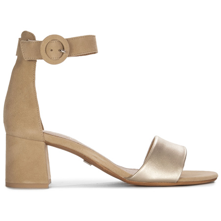 Maciejka Women's Leather Stiletto Sandals Beige