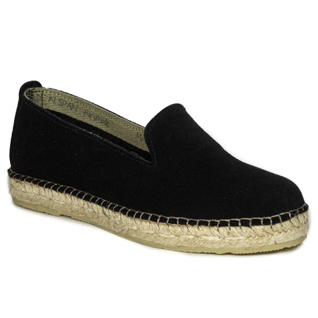 Maciejka Espadryle Damskie Półbuty Skórzane na Platformie Czarne F6530-01/00-1