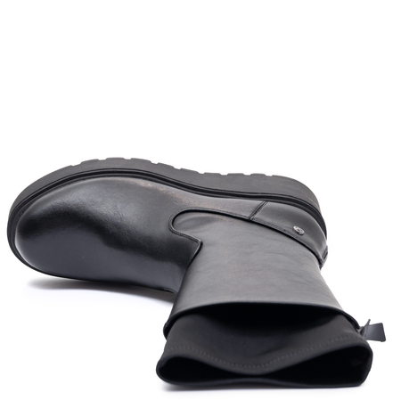 Maciejka Leather Wedge Sock Ankle Boots Black A7166-01/00-7