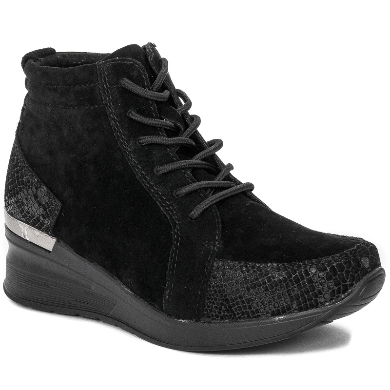 Botki Filippo DBT1504-21 BK skórzane Black Czarne
