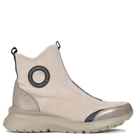 Hispanitas Platform Ankle Boots with Front Zipper Beige HI233016-C008