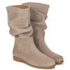 Maciejka Velour Slip-On Knee-High Boots Beige 05057-04/00-6