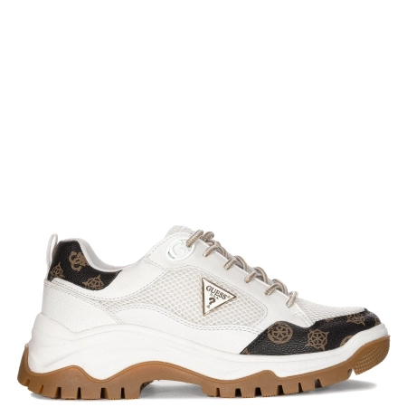 Guess Sneakersy damskie White Brown biało - brązowe