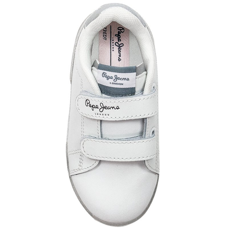 Sneakersy Pepe Jeans PGS30500 800 White Lambert Girl Glitter Kids Białe