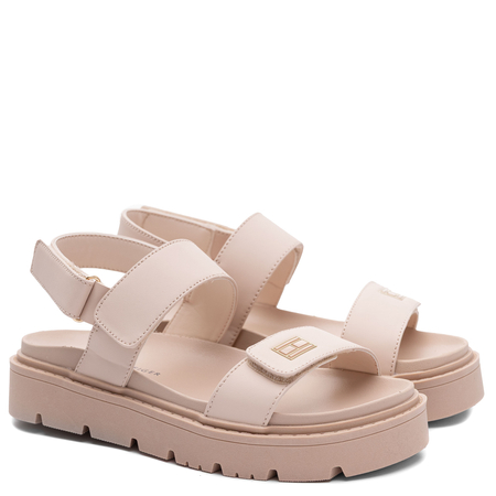 Tommy Hilfiger Stylish Chunky Platform Sandals Beige T3A2-34284-NUDE
