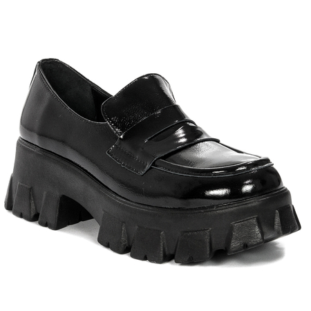 Venezia Women's shoes, loafers, leather lacquer Black