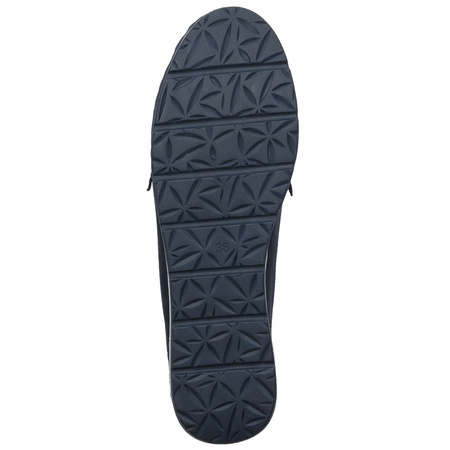 Marco Tozzi Mokasyny damskie skórzane Navy Nubuck granatowe