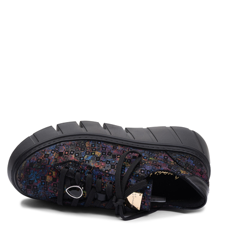 Maciejka Skórzane Sneakersy Na Platformie Wielokolorowe 6891W-07/00-8