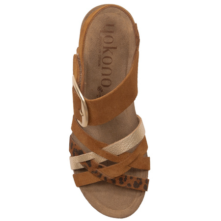 Yokono Women's Anchor Leather Sandals Bari Ser Leopardo