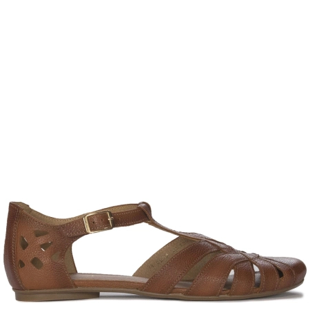 Maciejka Leather Woven Closed-Toe Sandals Cognac Brown 06645-29/00-5