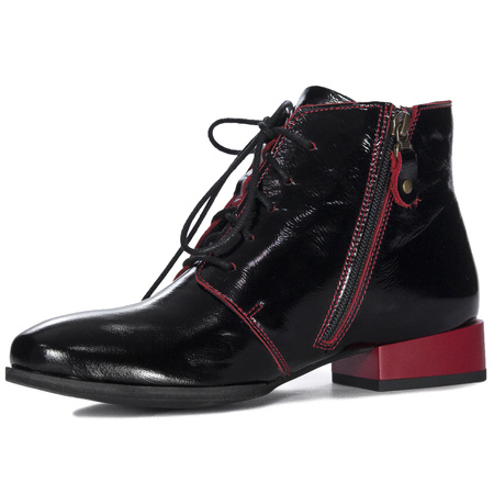 Maciejka Women's Black and Red Leather Boots