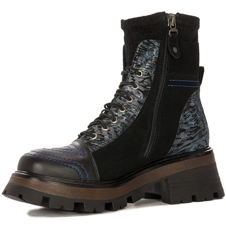 Maciejka Women's Leather Platform Ankle Boots Black 05624-01/00-7