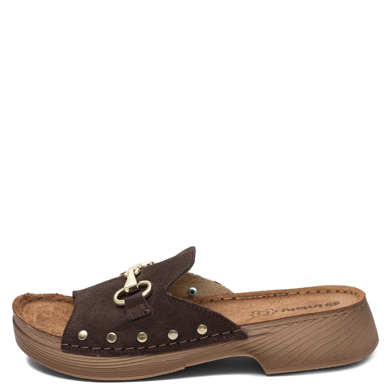 Inblu Comfortable Suede Women's Mules On Platform Brown TF0002KU-043