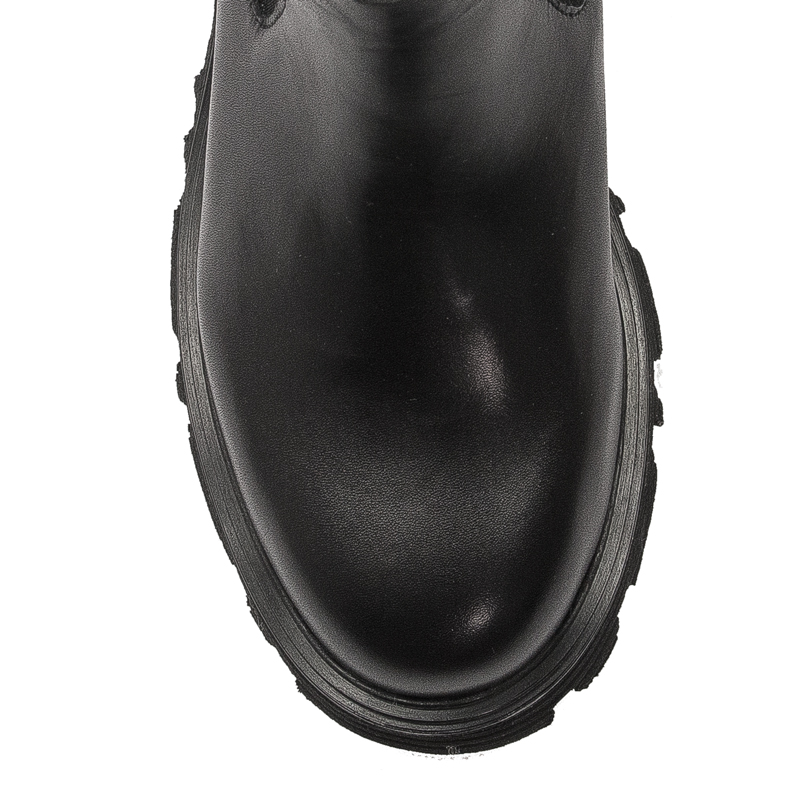 CAFENOIR Women's leather ankle boots Nero black