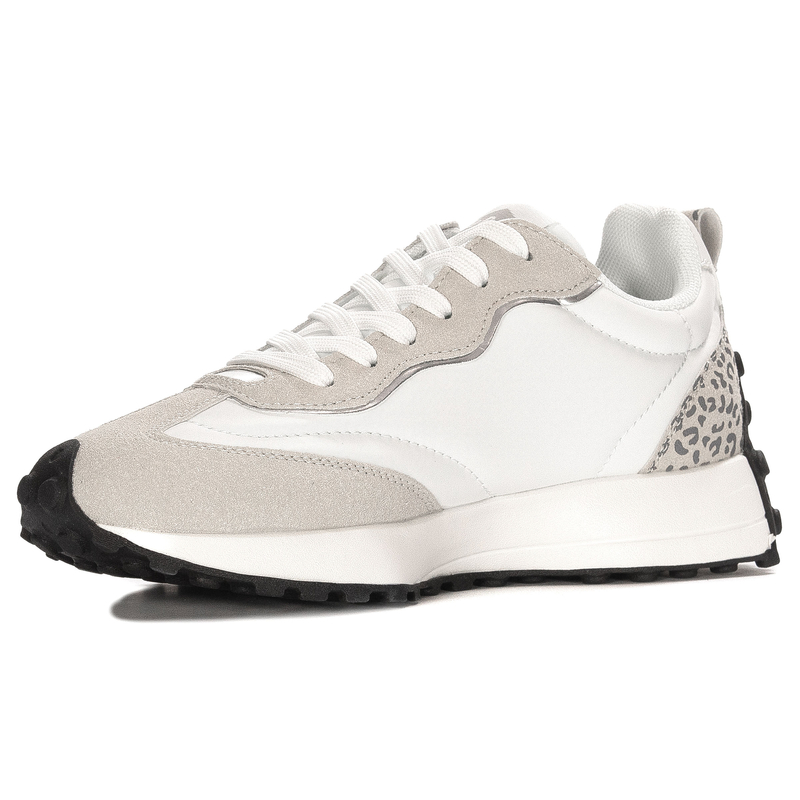 Lee Cooper Sneakersy Damskie Na Platformie Biało- Beżowe