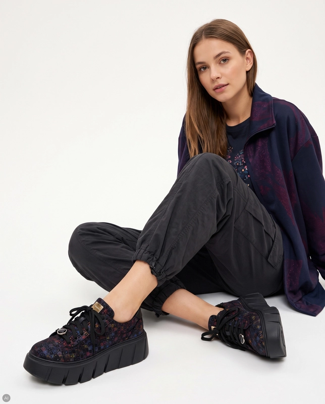 Maciejka Leather Platform Sneakers Shoes Multicolour 6891W-07/00-8