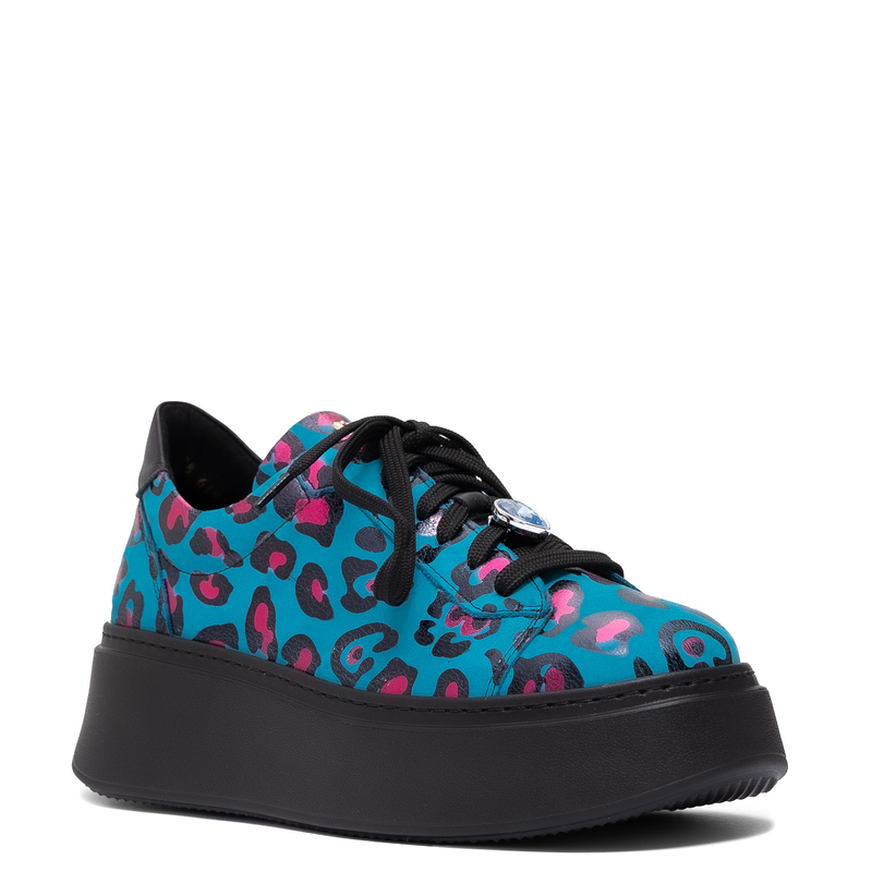 Maciejka Sneakers Platform Leather Low-Top Blue 6191W-01/00-8