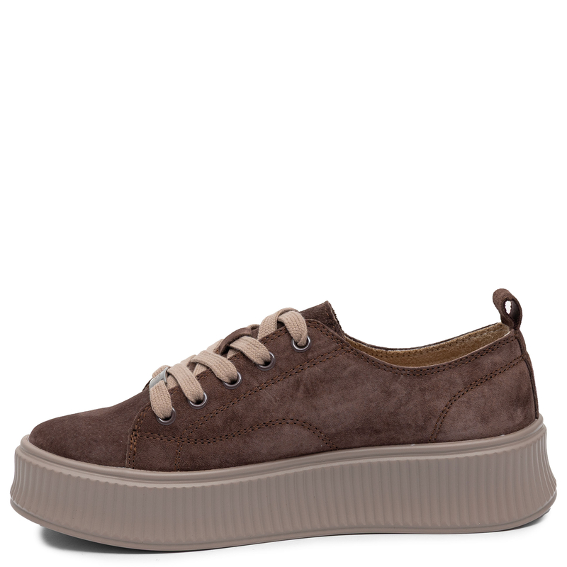 Filippo Skórzane Sneakersy Damskie Na Platformie Brązowe DP6122-26-D-BR