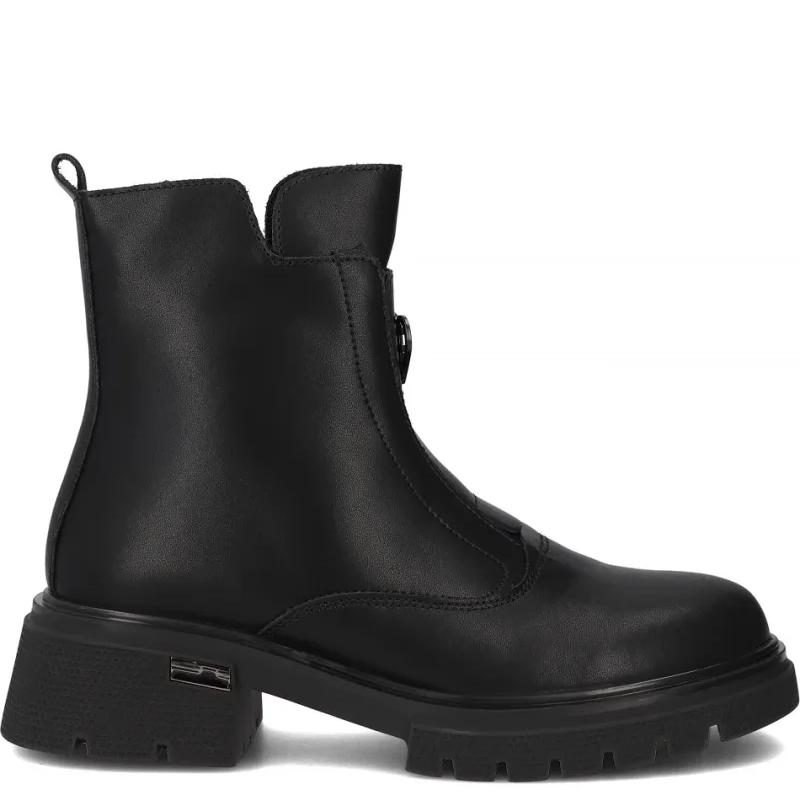 Filippo Insulated Leather Ankle Boots Platform Black DBT7148-25-BK