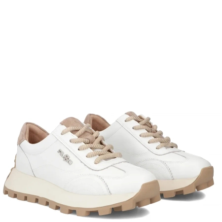 Filippo Fashionable Leather Platform Women's Sneakers White DP7498-26-WH