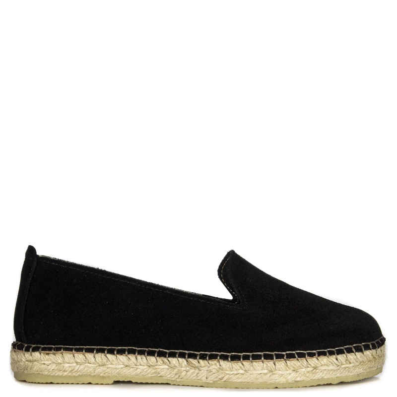 Maciejka Espadryle Damskie Półbuty Skórzane na Platformie Czarne F6530-01/00-1