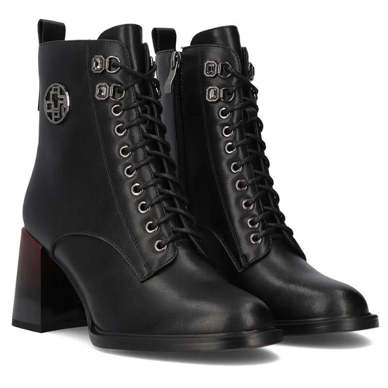 Filippo Black Leather Women's Boots