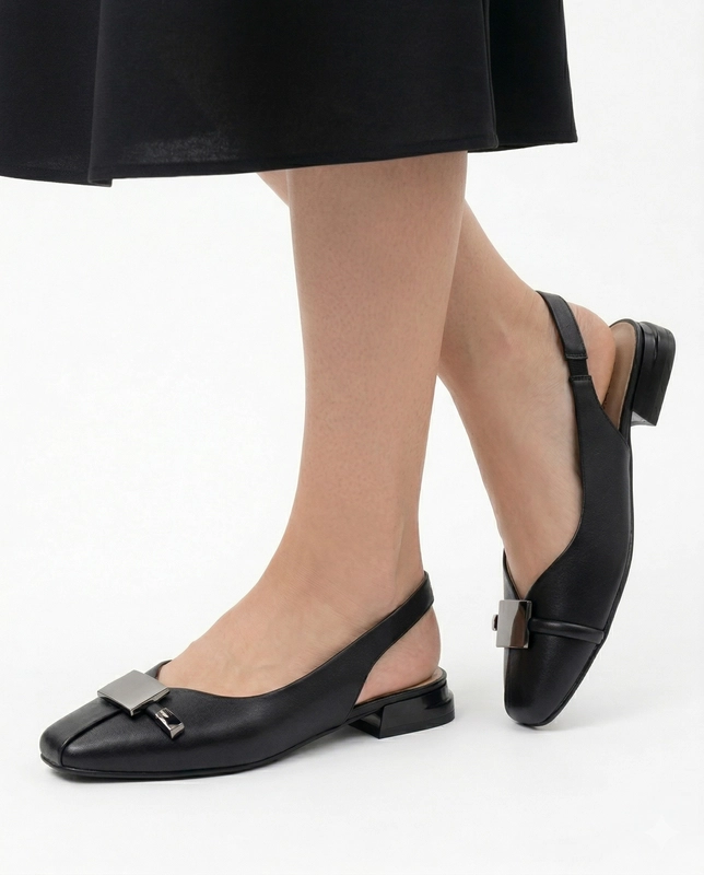 T.Sokolski Leather Women's Slip-On Shoes Black HW-L26-465-BLK