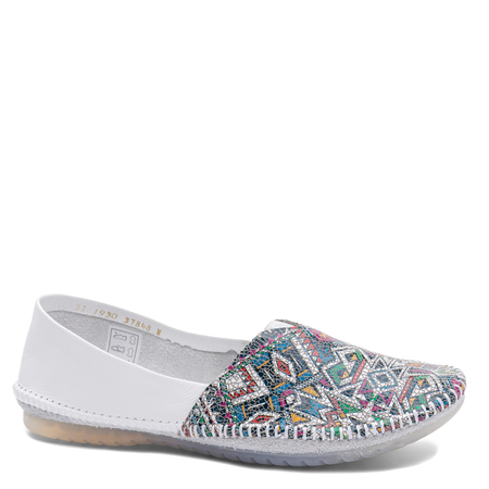 Maciejka Leather Slip-On Shoes Colorful White 1930W-68/00-0