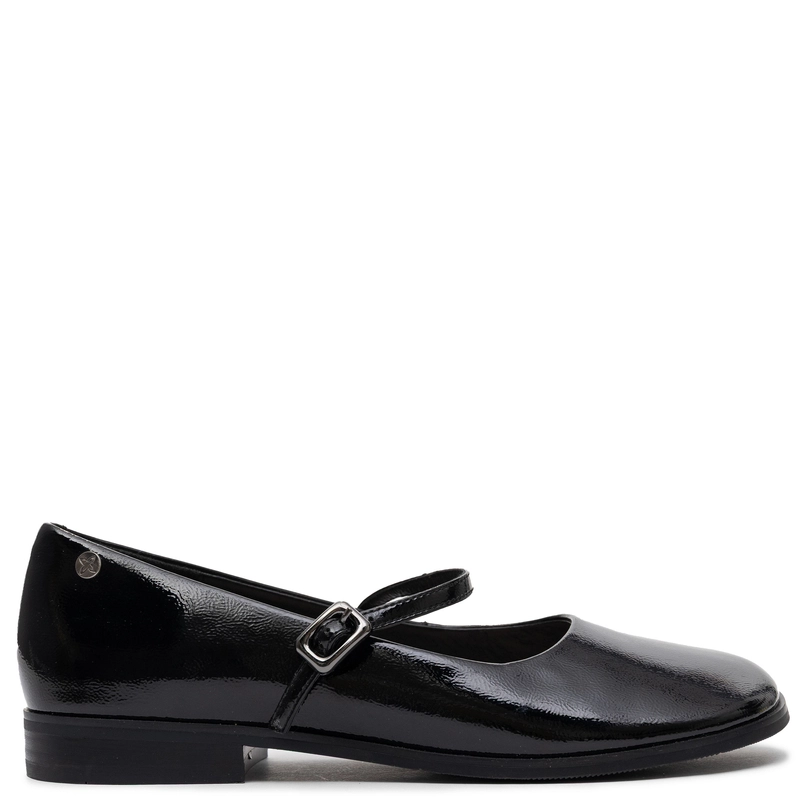Maciejka Leather Court Shoes Patent Finish Flat Heel 2.5 cm Black K7518-01/00-1