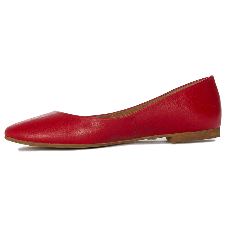 Maciejka Leather Slip-On Ballerinas Flat Sole Red 04100-08/00-8